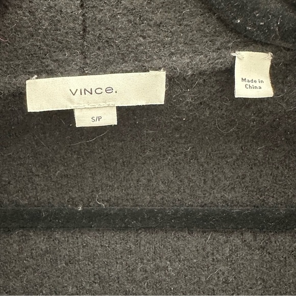 Vince Black Wool Alpaca Blend Single Snap Shrunken Cardigan Sweater Coat Size S - Picture 10 of 16